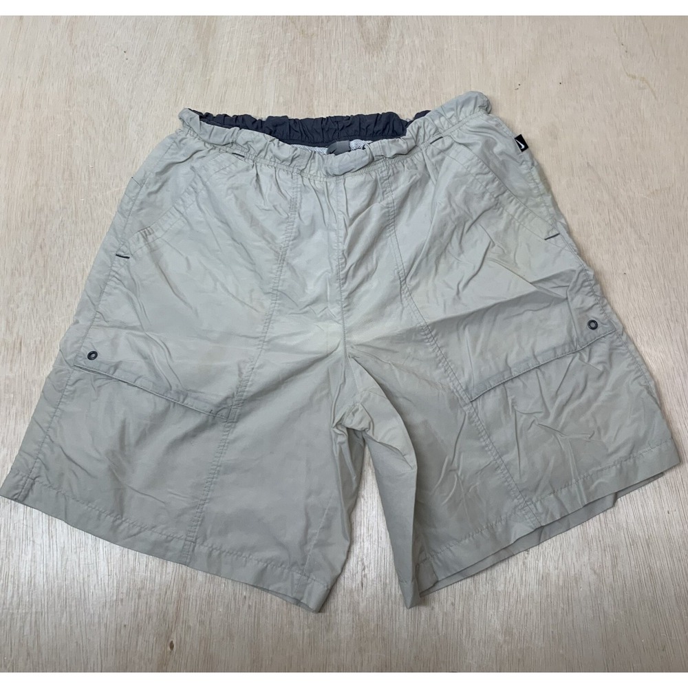 Nike Mesh Lined Fishing Shorts Mens Beige Adjustable Drawstring Swim Large‎